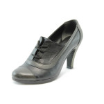 Дамски обувки на висок ток черно-сиви МИ 205KP