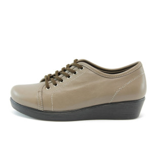 Дамски спортни обувки от естествена кожа светло кафяви МИ 201св.кKP