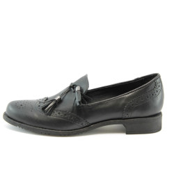 Дамски обувки черни от естествена кожа ГО 7003черноKP