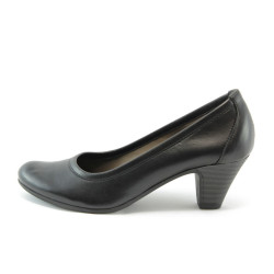 Дамски обувки от естествена кожа черни ГО 0322чKP