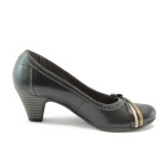 Дамски обувки от естествена кожа черни ГО 0331чKP
