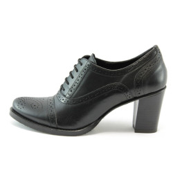 Дамски обувки от естествена кожа черни ГО 40310чKP