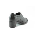 Дамски обувки черни на среден ток с връзки ГО 0301черенKP