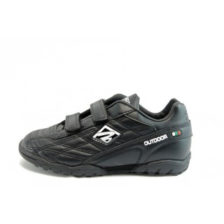 Черни детски маратонки, здрава еко-кожа - спортни обувки за целогодишно ползване N 10008123