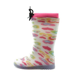 Бели детски ботушки ПА детски гумени ботуши топъл хастар бялKP