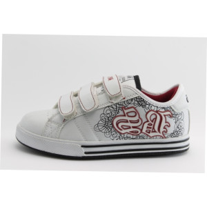 Детски маратонки скейтъри бяло-червени БР 7346KP