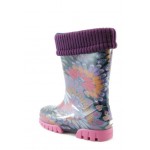 Лилави гумени детски ботушки, pvc материя - всекидневни обувки за есента и зимата N 10009388