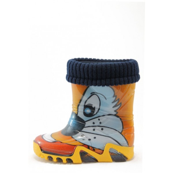 Оранжеви гумени детски ботушки, pvc материя - всекидневни обувки за есента и зимата N 10009382