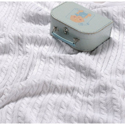 Памучно плетено одеяло SIMIZOLA - бяло