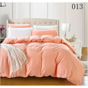 Памучен спален комплект от два цвята – корал и бяло