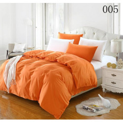Памучен спален комплект от два цвята – оранжево и бяло