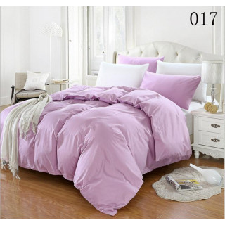 Памучен спален комплект от два цвята – бледолилаво и бяло