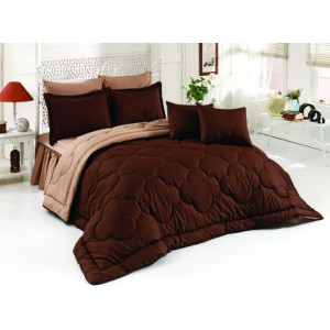 Двулицев спален комплект с олекотена завивка - Кафе