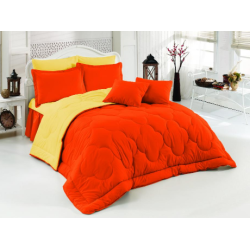 Двулицев спален комплект с олекотена завивка - Оранж