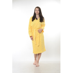 Жълт памучен халат за баня