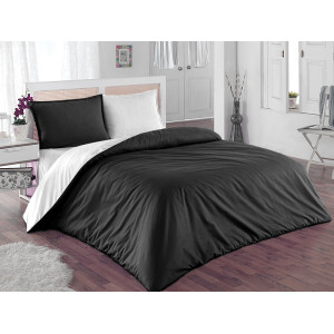 Памучно шалте 100% две лица (бяло/черно)