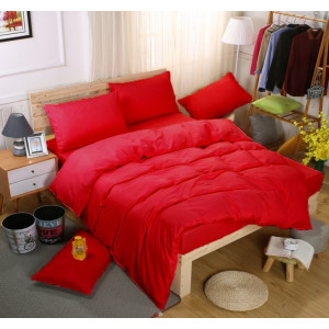 Спално бельо с олекотена завивка едноцветно ЧЕРВЕНО
