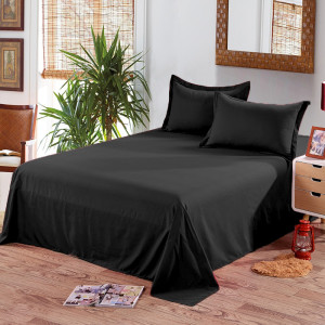 Долен чаршаф памучен едноцветен – ЧЕРЕН  Долен чаршаф памучен едноцветен – ЧЕРЕН