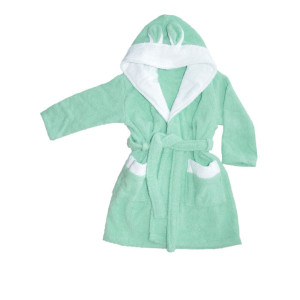 Бебешки халат за баня от 100% памук цвят ТЮРКОАЗ Бебешки халат за баня от 100% памук цвят ТЮРКОАЗ