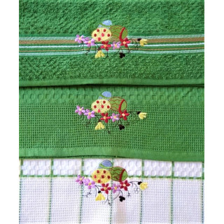 Зелена бродирана кърпа – украса РАЙЕ