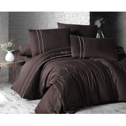 Спален комплект сатен делукс – STRIPE STYLE CHOCOLATE