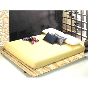 Чаршаф с ластик цвят екрю – памучен сатен  