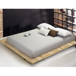 Чаршаф с ластик цвят светло сиво – памучен сатен  