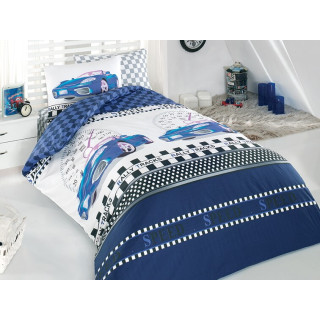 Спален комплект за юноши Синьо Ферари - 100% памук