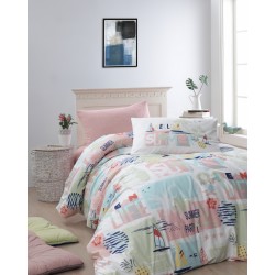 Памучен юношески спален комплект - Лято Сьомга