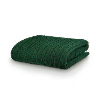Плетено одеяло Тирол Вълна Зелен - Бял Бутик