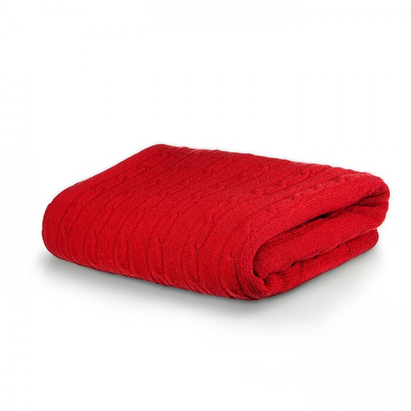 Плетено одеяло Тирол Вълна Червен - Бял Бутик