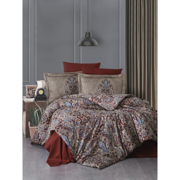 Луксозен спален комплект от памучен сатен - Алерон Канела