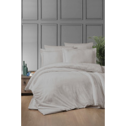 Луксозен спален комплект от памучен сатен - Чакер Шампанско