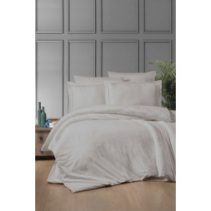 Луксозен спален комплект от памучен сатен - Чакер Шампанско Луксозен спален комплект от памучен сатен - Чакер Шампанско