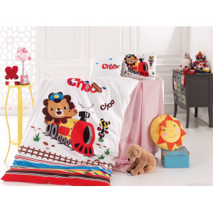 Бебешки спален комплект Влакче - Ранфорс