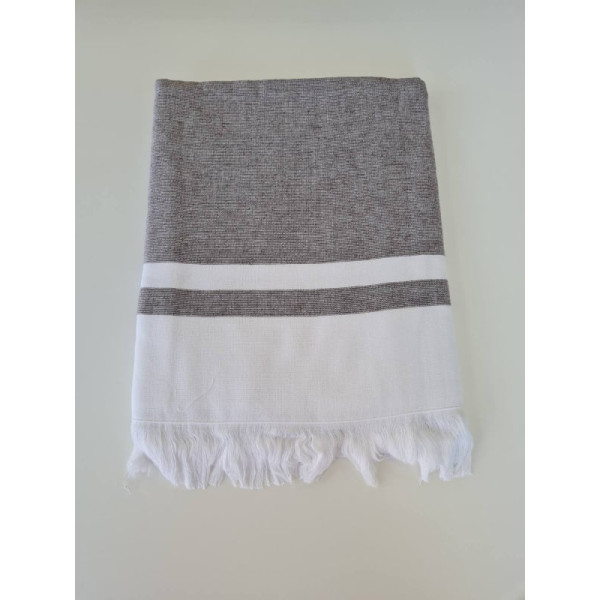 Бързосъхнеща кърпа за плаж - BEIGE / WHITE