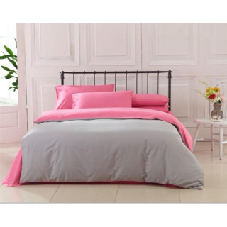 Двулицев спален комплект от 100% памук - gray / baby pink