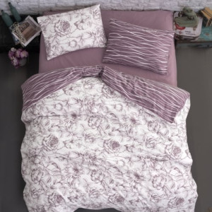 Спално бельо Лукс Рози - 100% памук, пудра