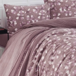 Спално бельо Лукс Бурел - 100% памук, розово