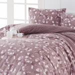 Спално бельо Лукс Бурел - 100% памук, розово