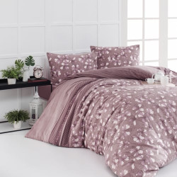 Спално бельо Лукс Бурел - 100% памук, розово