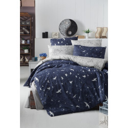 Луксозен спален комплект Свобода, син - Ранфорс