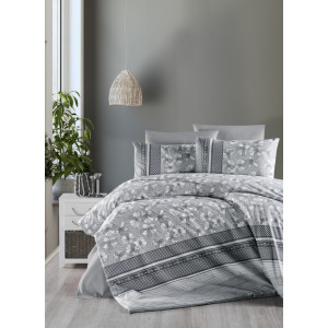 Луксозен спален комплект ДЖАНА СИВА - 100% Памук