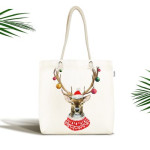 Чанта с коледен десен - CHRISTMAS DEER white