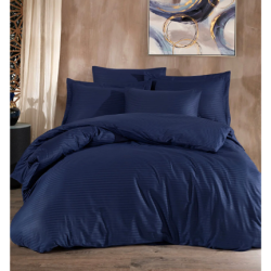 Спално бельо на райе Индиго