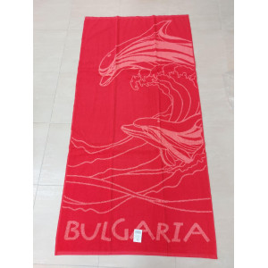 Плажна хавлиена кърпа - Делфини в червено Плажна хавлиена кърпа - Делфини в червено