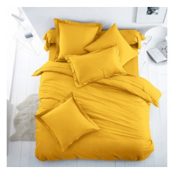 Спален комплект с долен чаршаф с ластик - Ярко жълто
