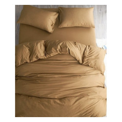 Спален комплект с долен чаршаф с ластик - Пясъчно