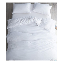 Спален комплект с долен чаршаф с ластик - Бяло