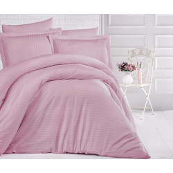 Едноцветен спален комплект на райе Uni Pembe